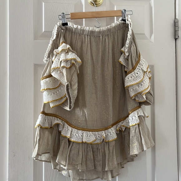 NWT $295 Ramy Brook Womens Kyro Mini Dress, Brown size XS off shoulder - Picture 10 of 14